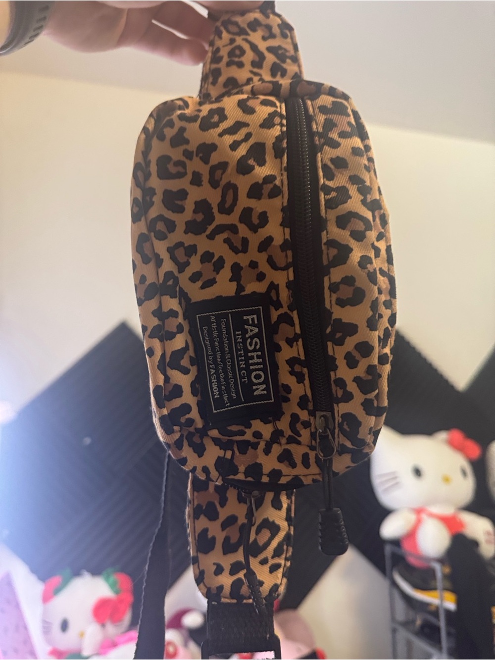 SHEIN Leopard Print Crossbody Bag - Tan/Black